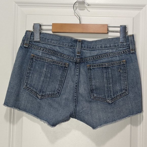 rag & bone Jean Shorts with Unfinished Hem and Zipper Details - Picture 2 of 3